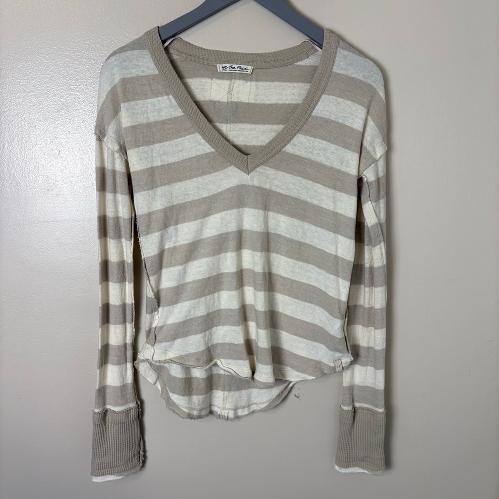 Free People x We The Free Sail Away Long Sleeve In Natural Combo Small - Picture 3 of 8
